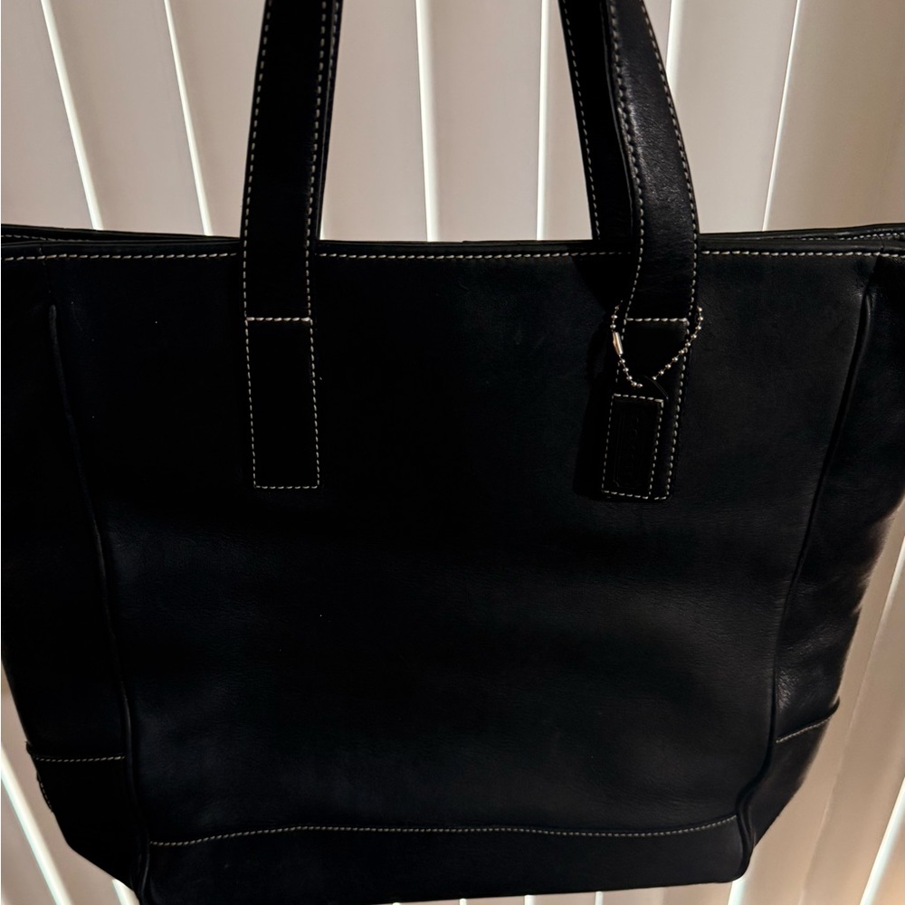 COACH Black Leather Tote Bag